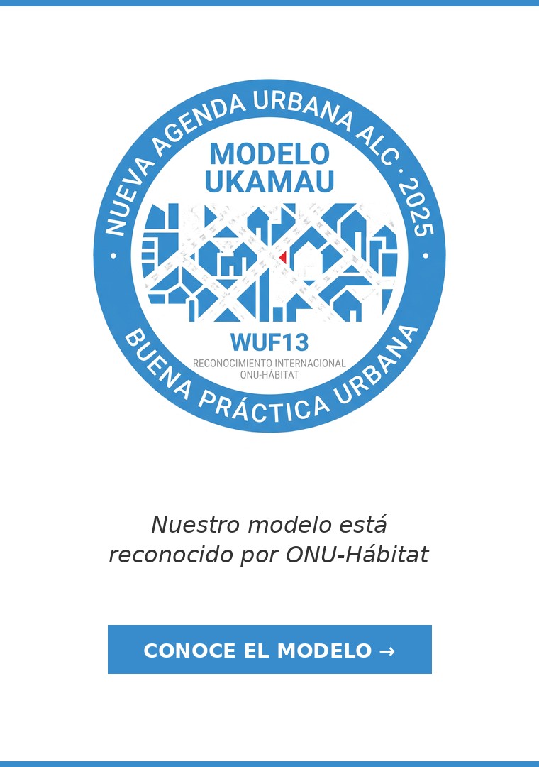 Modelo Ukamau · Reconocido por ONU-Hábitat · Conoce el modelo